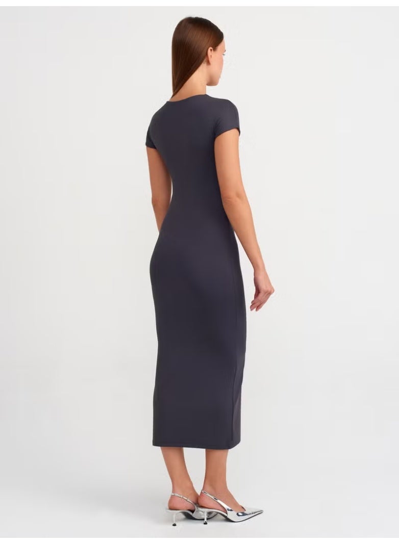 Dilvin Fitted Jersey Midi Dress - Image 3